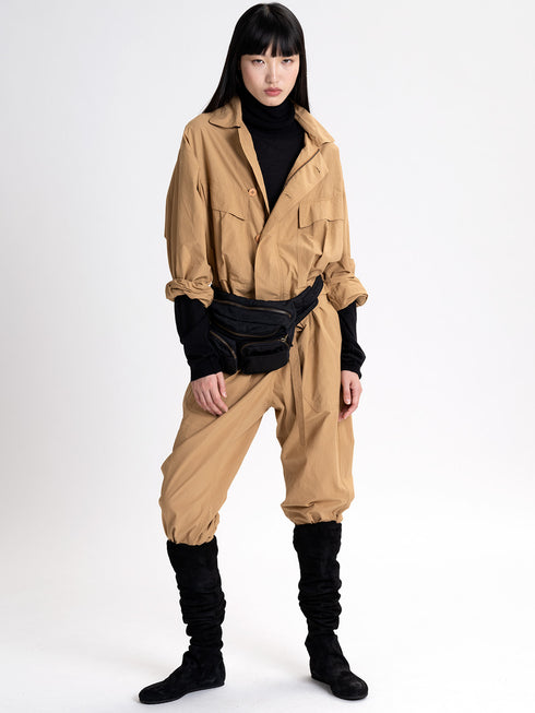 Women's Poplin Tie Jumpsuit