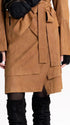 Suede Paneled Skirt bronze brown