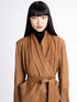 Suede High Neck Cross Over Jacket bronze brown