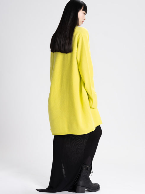 Neon Yellow Long Cashmere Cardigan Frenckenberger