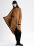 Suede High Neck Cross Over Coat brown bronze