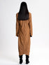 Suede High Neck Cross Over Coat brown bronze