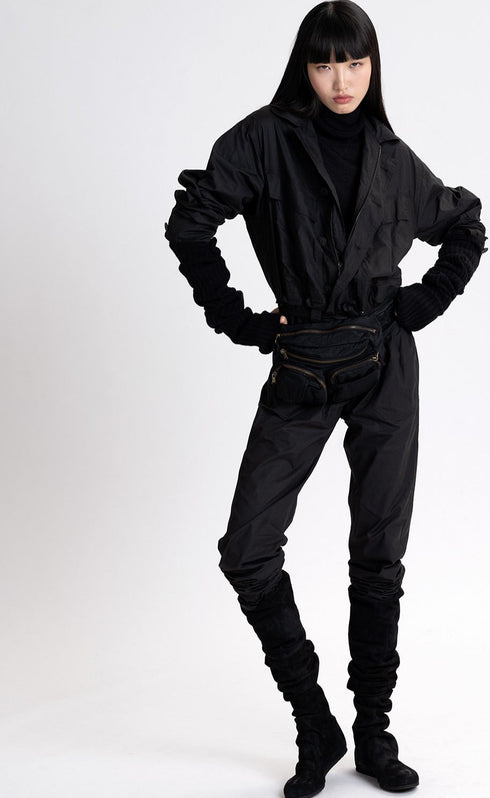 Women's Poplin Tie Jumpsuit