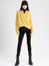 Yellow Cross Front Cashmere Sweater Frenckenberger