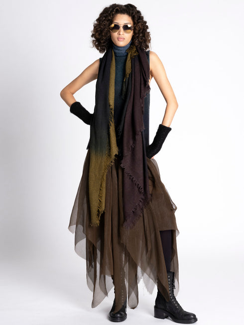 Chiffon Jersey Skirt Brown