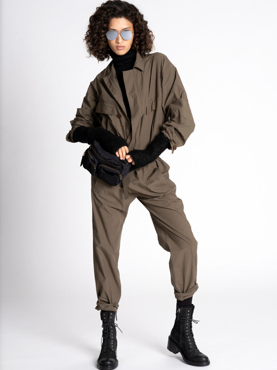 Women's Poplin Tie Jumpsuit