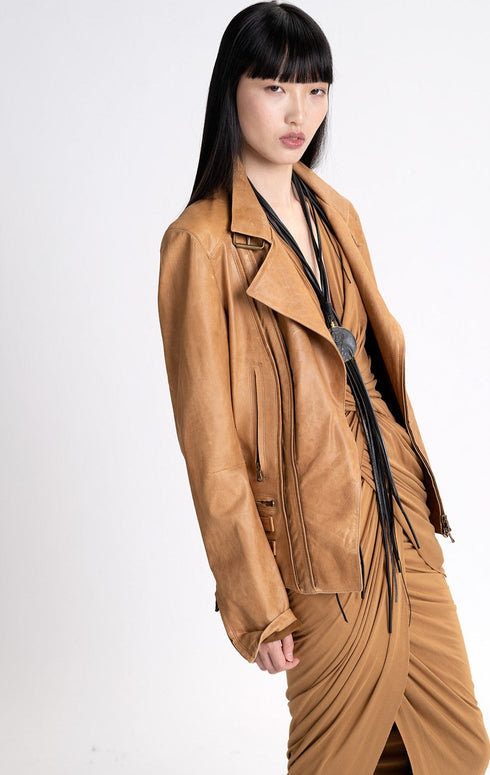 Jersey Twisted Top Tan