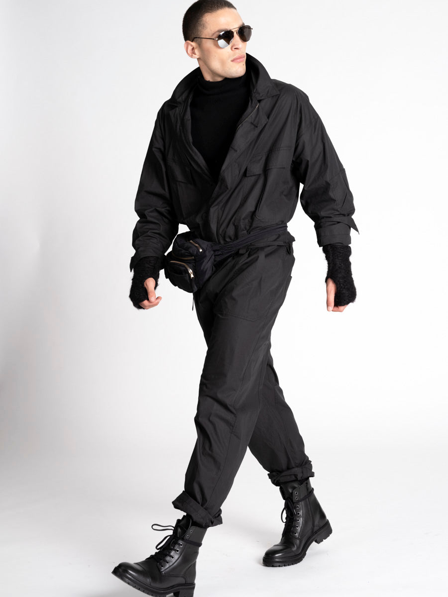 Mens Cotton Jumpsuit black