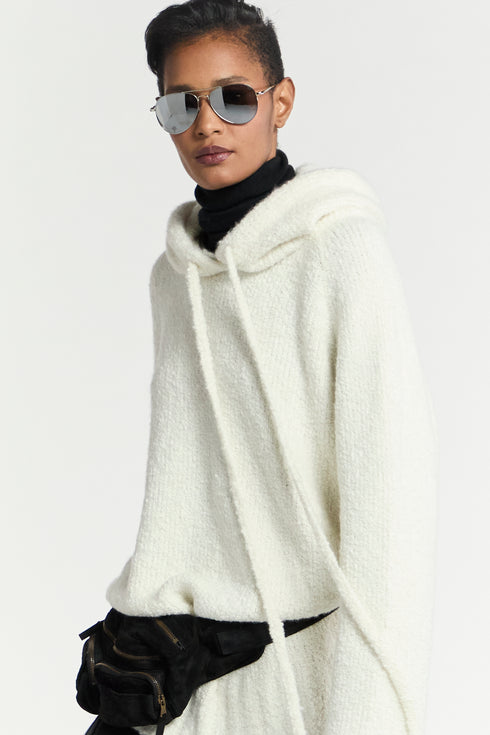 Bonnie Young Cashmere Boucle Hoodie Ivory