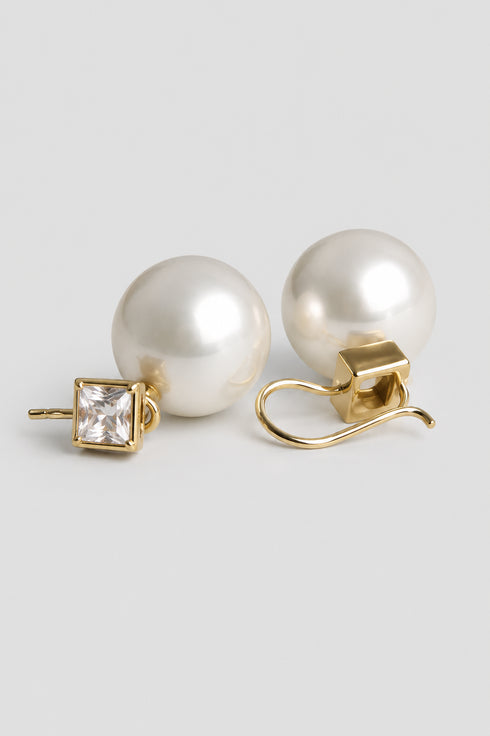 Heike Grebenstein 14-15mm White Pearls Earrings Heike Grebenstein