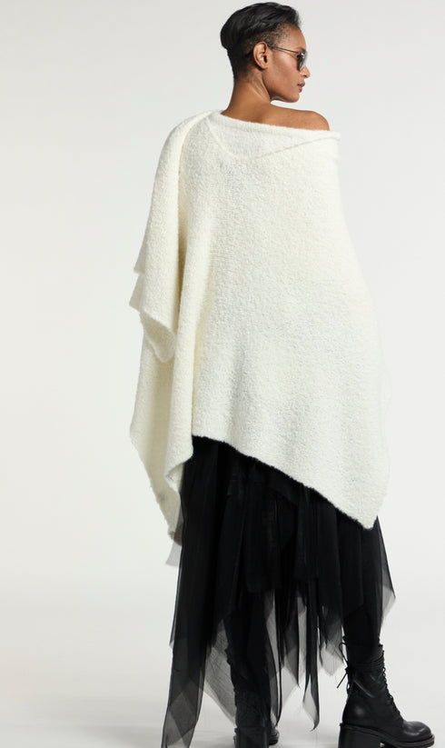 Cashmere Poncho Ivory
