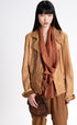 Silk Sleeveless Cowl Top sandstone brown