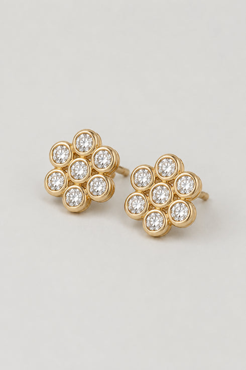 Heike Grebenstein Diamond Flower Studs Heike Grebenstein