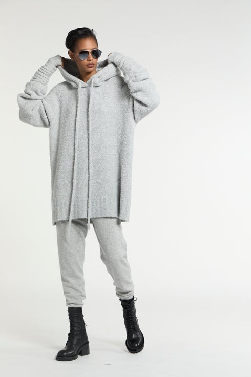 Bonnie Young Cashmere Boucle Hoodie grey
