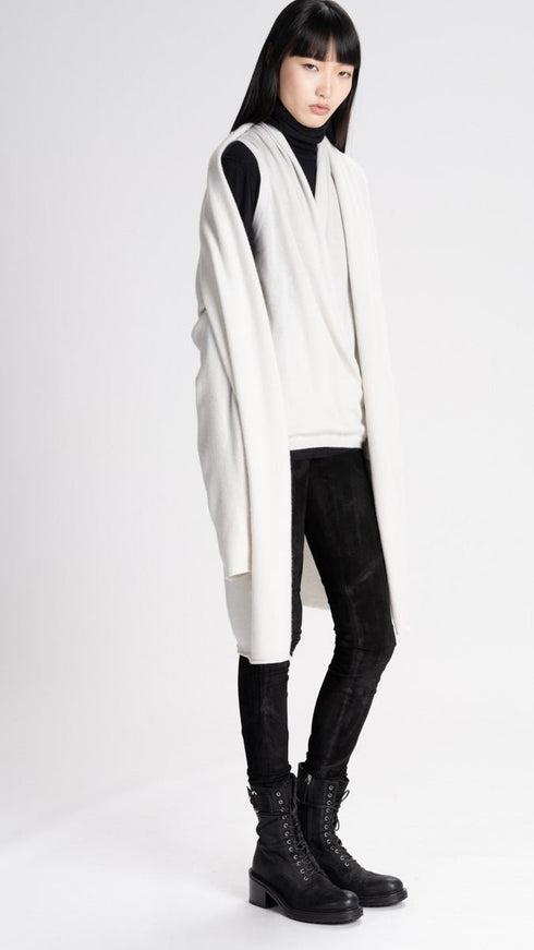 Faded Silver Long Cashmere Cardigan Frenckenberger