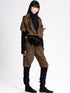 Silk Hooded Bodysuit moss brown