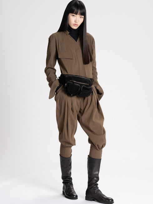 Stretch Linen Jodhpur Jumpsuit