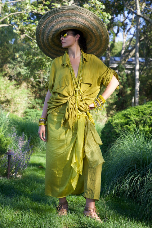 Silk Button Up Shirt Vacances