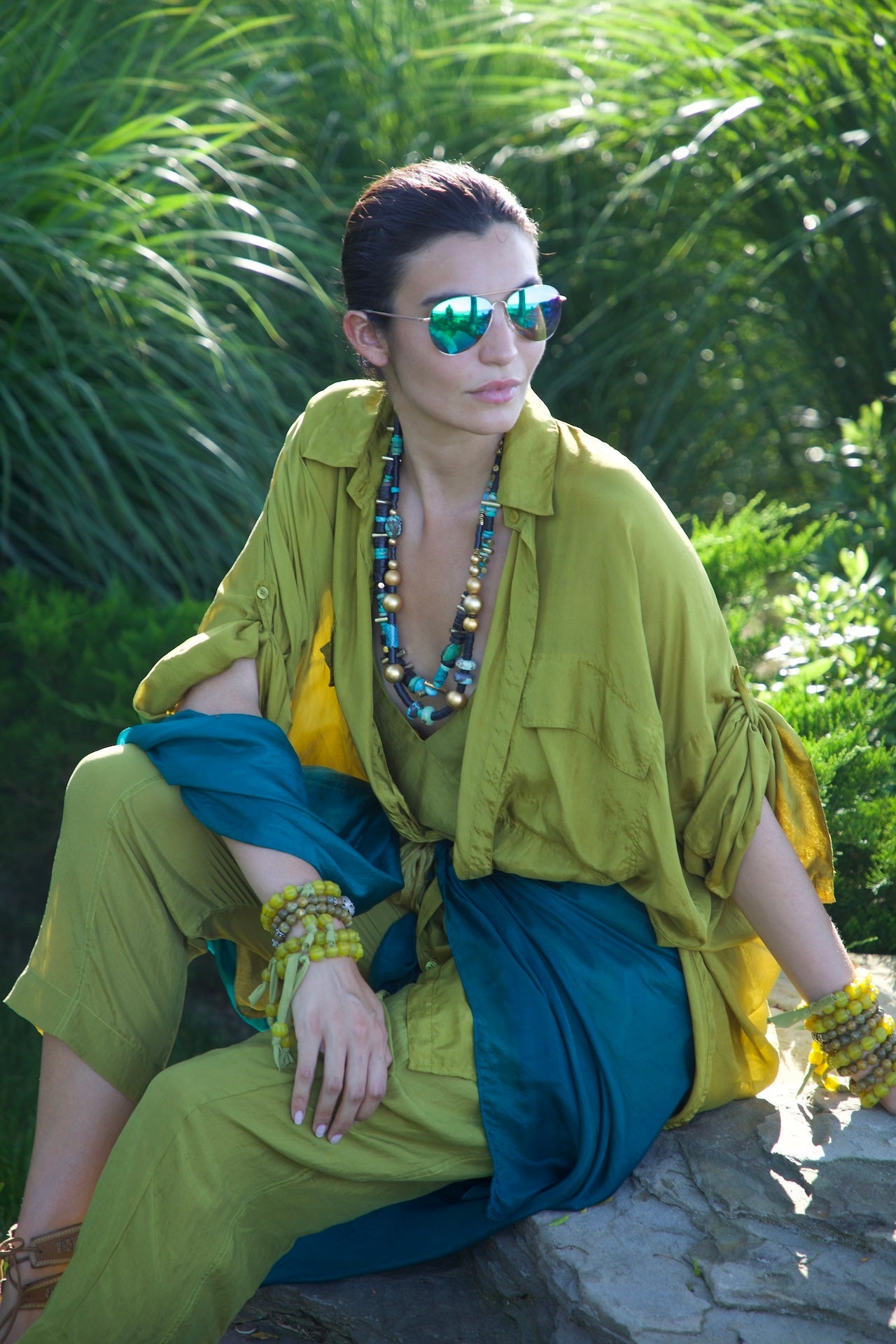 Silk Button Up Shirt Vacances