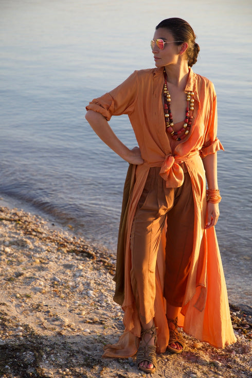 Silk Habotai Tie Dress Vacances