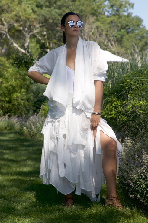 Breezy Cotton Draped Jacket Urban Zen