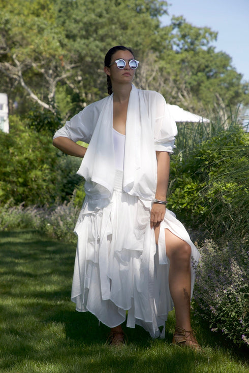 Breezy Cotton Draped Jacket Urban Zen