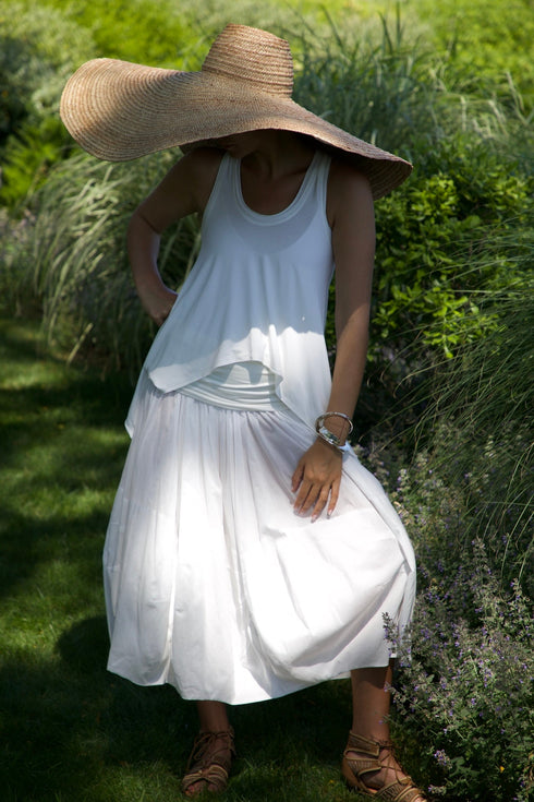Cotton Voile Paneled Skirt Urban Zen