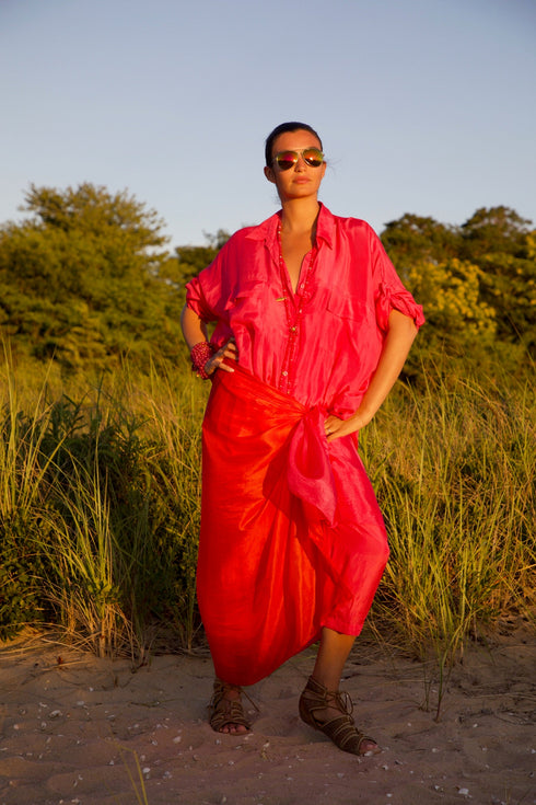 Cotton Silk Oversized Shirt Vacances