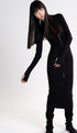 Jersey Zip Front Dress Black