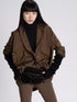 Silk Oversize Shirt Moss brown