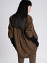 Silk Oversize Shirt moss brown