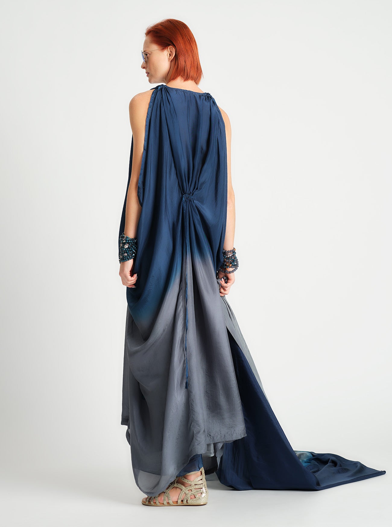 Silk Drawstring Kaftan Thunder O/S