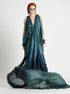 Silk Drawstring Kaftan Wedgewood Blue/Mossy Stone O/S