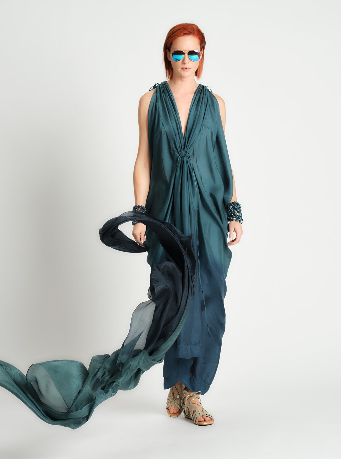 Silk Drawstring Kaftan Stonewater O/S