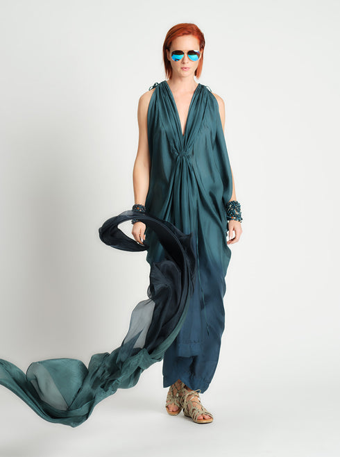 Silk Drawstring Kaftan Stonewater O/S