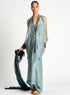 Silk Drawstring Kaftan Vintage Denim Silk O/S