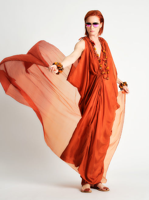 Silk Drawstring Kaftan Sienna O/S
