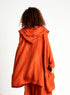 Silk Hooded Cardigan Rust