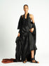 Silk Double Layer Slip Dress Black PS ML