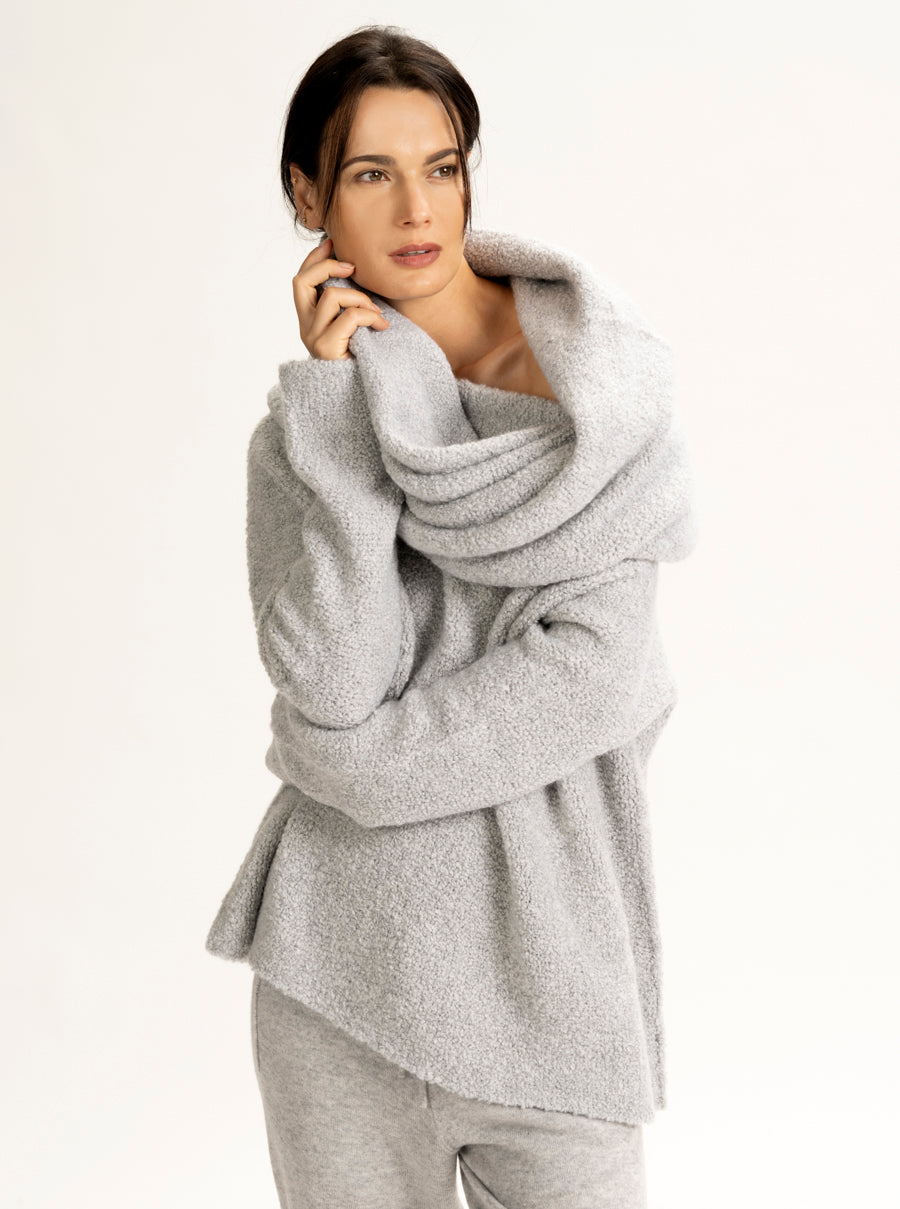 Cloud Cashmere Big Neck Cozy Silver Urban Zen