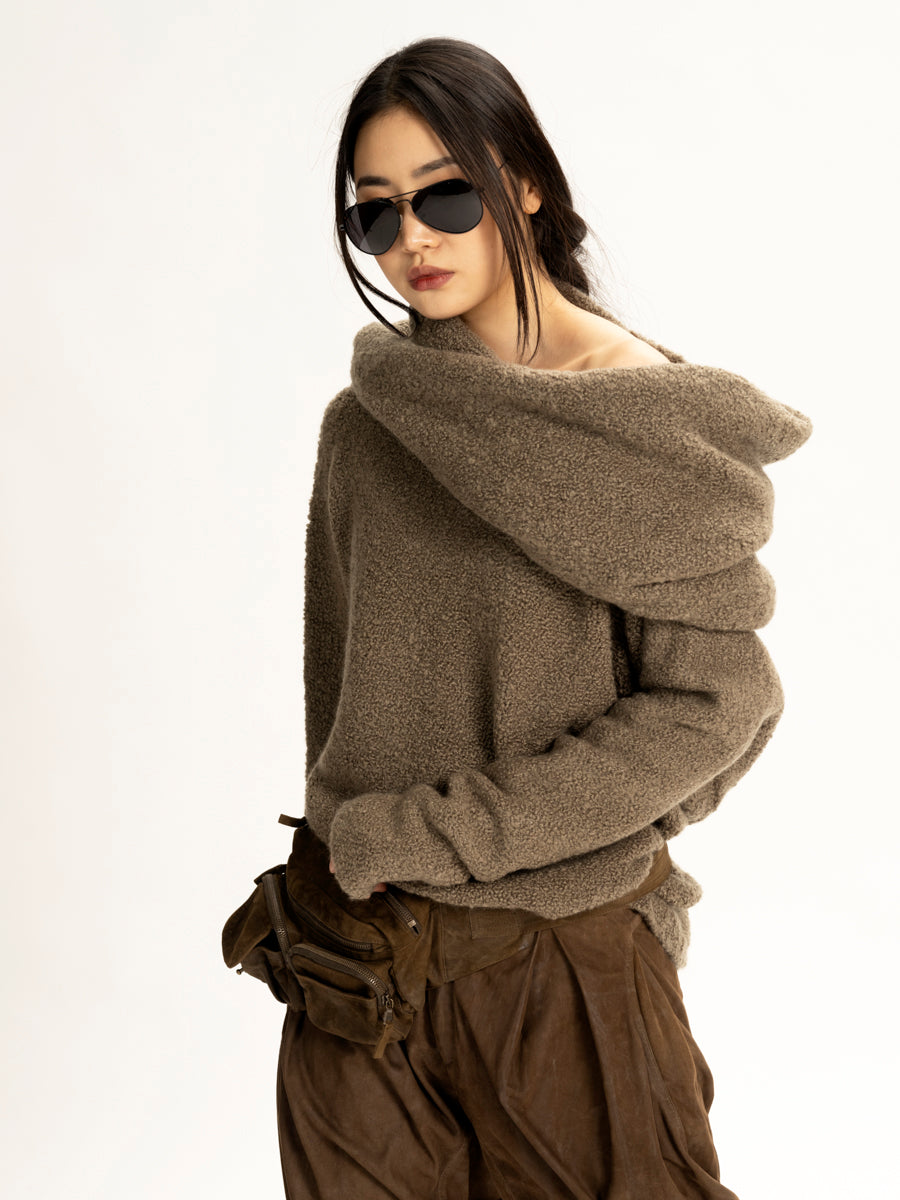 Cashmere Big Neck Cozy Sage O/S