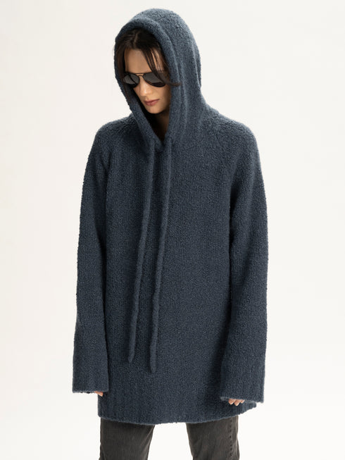 Bonnie Young Cashmere Boucle Hoodie Mossy Stone OS