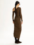 Draped Midi Skirt Brown