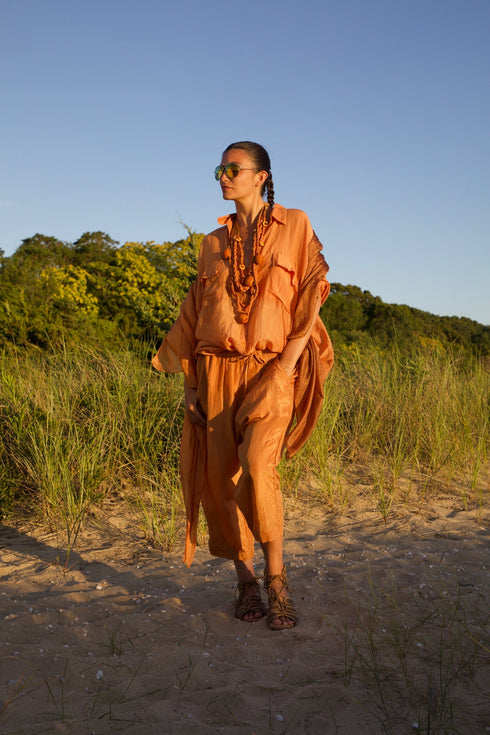 Silk Habotai Tyler Drop Crotch Pant Vacances