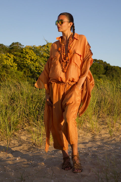 Silk Habotai Tyler Drop Crotch Pant Vacances