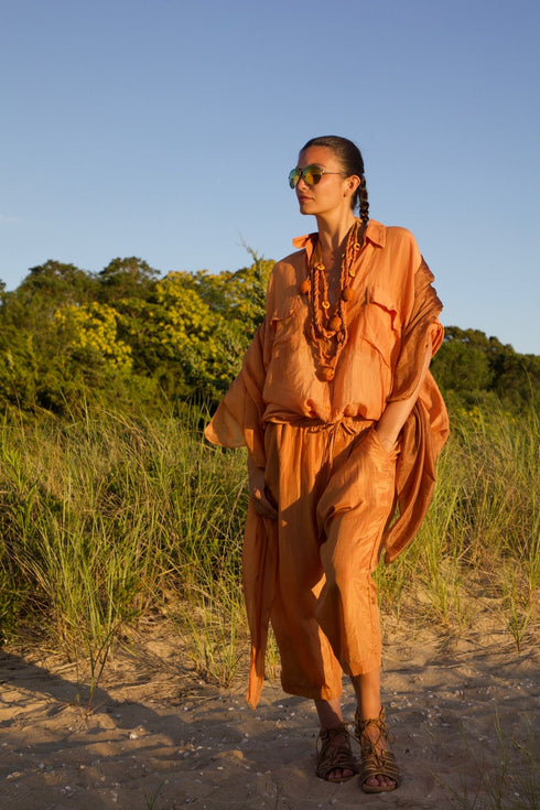 Cotton Silk Oversized Shirt Vacances