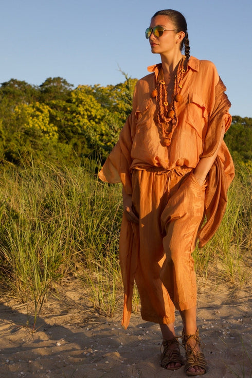 Cotton Silk Oversized Shirt Vacances