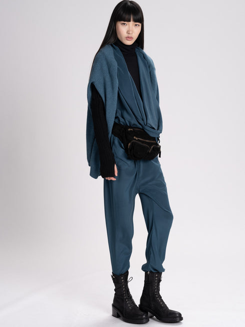 silk sleeveless jumpsuit wedgewood blue