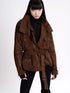 Blousoned Waxed Suede Jacket Russet brown