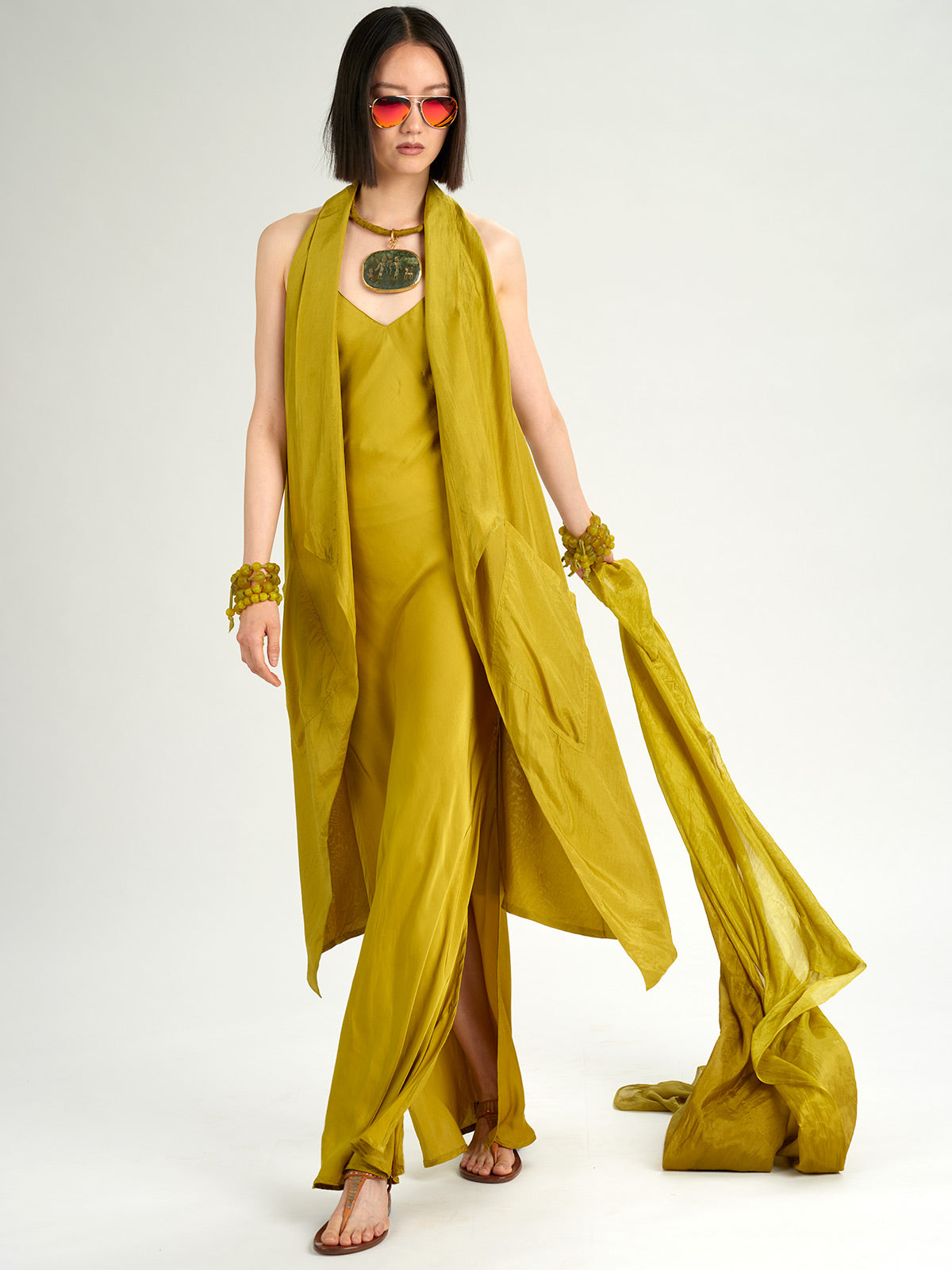 Silk Straight Vest citron yellow